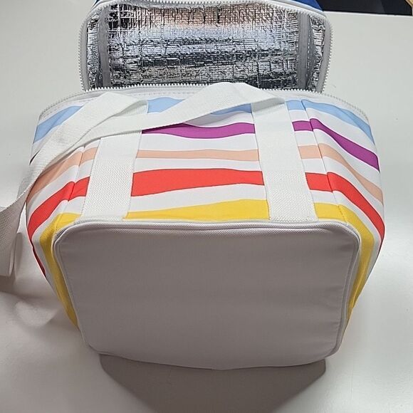 NEW KATE SPADE PICNIC COOLER INSULATED RAINBOW STRIPE WATER RESISTANT TRAVEL BAG - Picture 5 of 11
